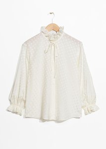 Ruffle Collar White Shirt