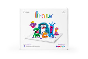 Легкий пластилин "Hey Clay Залипаки. Пришельцы" (18 банок)
