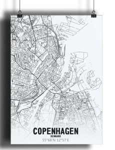 Постер Карта Копенгаген 50 х 70 см