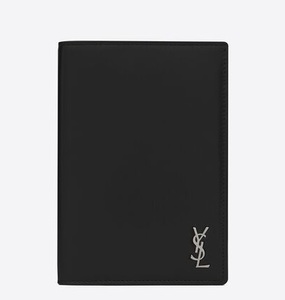 Saint Laurent Tiny Monogram Leather Passport Case