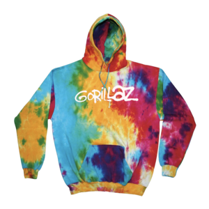 Gorillaz SPRAY LOGO RAINBOW TIE DYE HOODIE