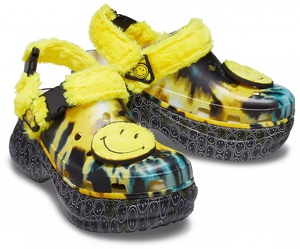 CROCS Women's Classic Bae Buckle Translucent Smiley Clog