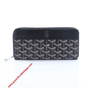 Goyard Goyardine Matignon Large Zip Around Wallet Black