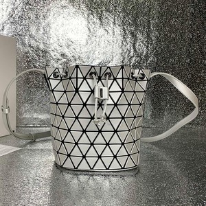 BAO BAO ISSEY MIYAKE SOLID LANDER MATTE SMALL BUCKET BAG SILVER
