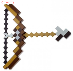 Пиксельный лук со стрелой из Майнкрафт