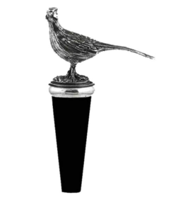 Orton West Pheasant Bottle Stopper - Silver/Black