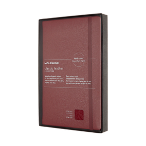 Moleskine Classic Leather Collection Notebook in Bordeaux