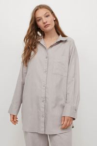 Linen-blend nightshirt