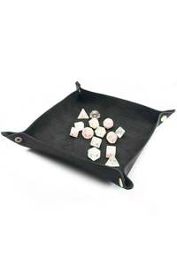 Fine Leather Dice Tray - Midnight Black