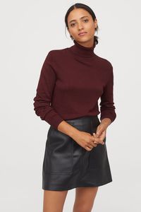 burgundy turtleneck