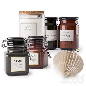 свечи в стаканах (стекло, бетон, керамика)