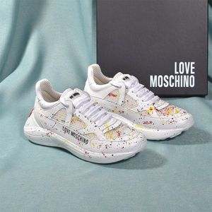 Love Moschino Red Heart Sneakers Graffiti