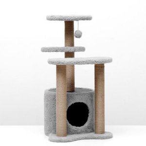 Игровой комплекс с домиком, 3 площадками и игрушкой, 50х50х85 см, тёмно-серый 6260329 3640503 купить на «Есть все» в Барнауле