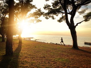 Running with sunrise