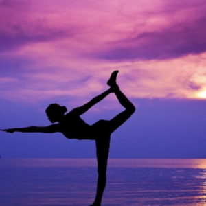 Yoga with sunset