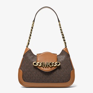 MICHAEL Michael Kors Hally Small Logo Shoulder Bag Coffee/Brown