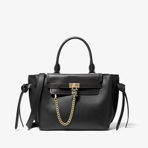 MICHAEL Michael Kors Hamilton Legacy Small Leather Belted Satchel Black