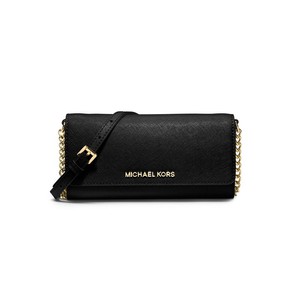 MICHAEL Michael Kors Jet Set Travel Saffiano Leather Chain Wallet Black