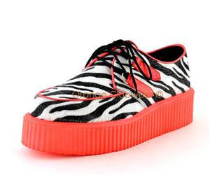 Creepers Demonia Zebra UF-red