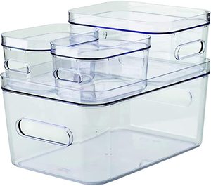 SmartStore Kühlschrank Organizer Schublade mit Deckel und Griffen