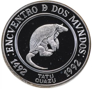 Монета Аргентина, 25 песо, 1994г.  Броненосец