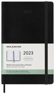 Еженедельник на 2023 г Moleskine CLASSIC HORIZONTAL DHB12WH3 13x21 см, черный