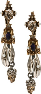 Архивные Alexander McQueen King and Queen Hand Earrings