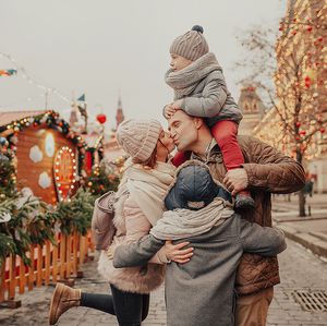 Семейная новогодняя фотосессия на красной площади