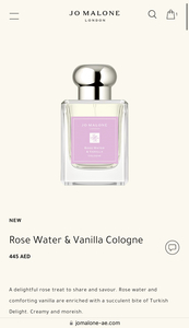 Rose Water & Vanilla Cologne