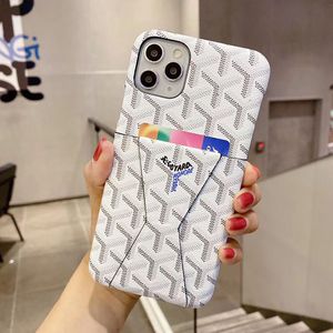 Goyard Goyardine Saint Louis Card Case Leather iPhone Cases White