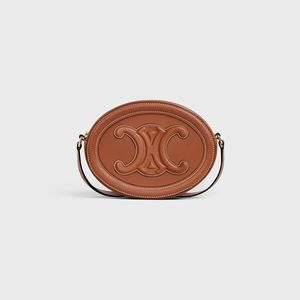 Celine Small Oval Bag in Smooth Calfskin with Cuir Triomphe Brown