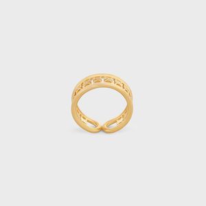 Celine Triomphe Multi Cuff Ring in Brass with Gold Finish Gold