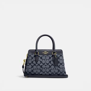 Coach Mini Darcie Carryall in Signature Canvas Navy Blue