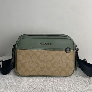 Coach Graham Crossbody Bag in Colorblock Signature Canvas Khaki/Green
