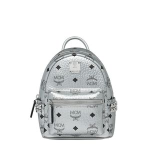 MCM X-Mini Stark Side Studs Backpack In Visetos Silver