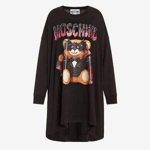 Moschino Bat Teddy Bear Jersey Dress Black