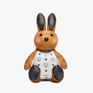 MCM Mini Zoo Rabbit Backpack In Mix Visetos Brown/White