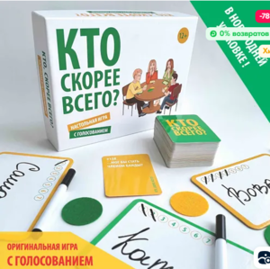 Настольная игра "Кто, скорее всего?" с голосованием