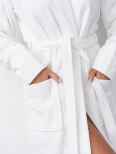 Белый махровый хлопковый халатик