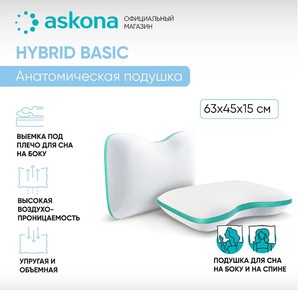 Хорошая подушка, например: ASKONA Анатомическая подушка 40x60см, Hybrid Basic или Blue Sleep