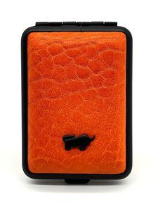 Таблетница BRAUN BUFFEL GOLF из натуральной кожи Hermes-оранжевого цвета