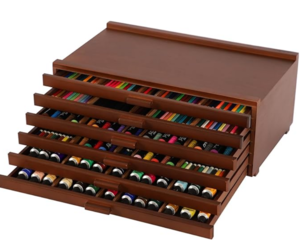 VISWIN 6-Drawer Wooden Artist Supply Storage Box with Removable Dividers