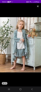 Домашняя пижама с шортами и халатом 134-140