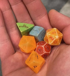 RARE Vintage 1980s D&D 6-Dice Misc. Clear Gem & Opaque Discontinued RPG