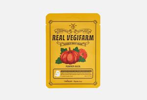 Тканевая маска SUPER FOOD REAL VEGIFARM DOUBLE SHOT MASK - PUMPKIN FOR THE SKIN BY LAB