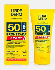 Солнцезащитный гель для лица и тела SPF50 LIBREDERM bronzeada sport