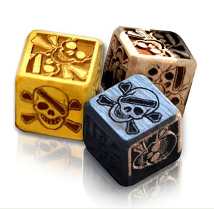 деревянные дайсы d6 с черепами (4шт)