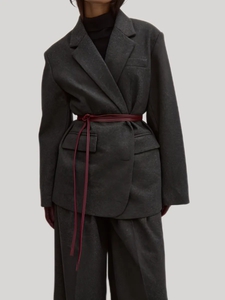 Почс-шнурок бордовый кожаный