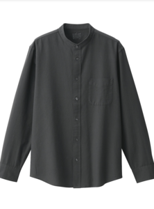 Черная или белая рубашка Muji с круглым воротом