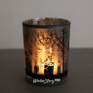 Стеклянный подсвечник стакан Зачарованный лес